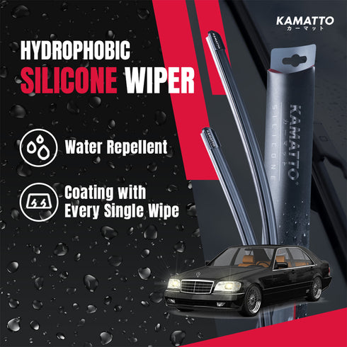 Kamatto Wiper Mercedes Benz S-Class W140 (1991-1998) Hydrophobic Silicone Water Repelling Coating