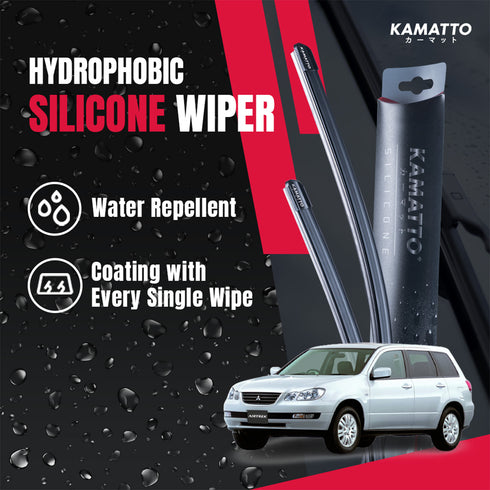 Kamatto Wiper Mitsubishi Airtrek (2001-2008) Hydrophobic Silicone Water Repelling Coating