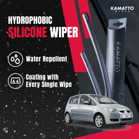 Kamatto Wiper Mitsubishi Colt (2002-2012) Hydrophobic Silicone Water Repelling Coating