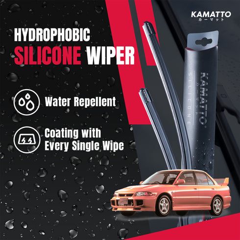 Kamatto Wiper Mitsubishi Lancer Evo 3 (1995-1996) Hydrophobic Silicone Water Repelling Coating