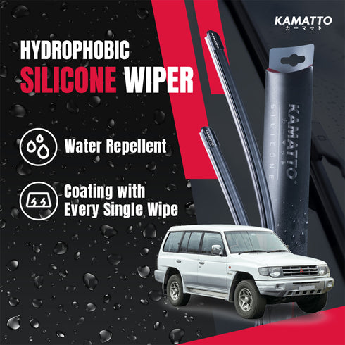 Kamatto Wiper Mitsubishi Pajero (1991-1999) Hydrophobic Silicone Water Repelling Coating