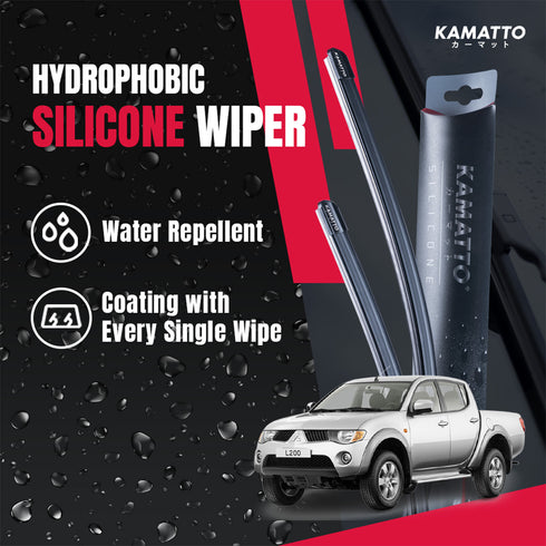Kamatto Wiper Mitsubishi Triton L200 (2006-2014) Hydrophobic Silicone Water Repelling Coating