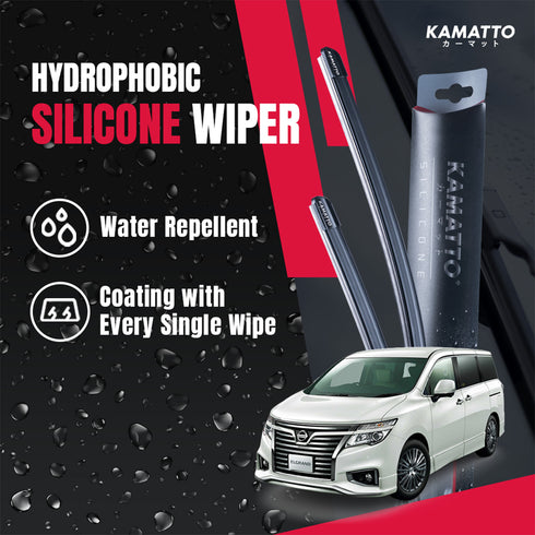 Kamatto Wiper Nissan Elgrand 7-Seater (2010-Present) Hydrophobic Silicone Water Repelling Coating