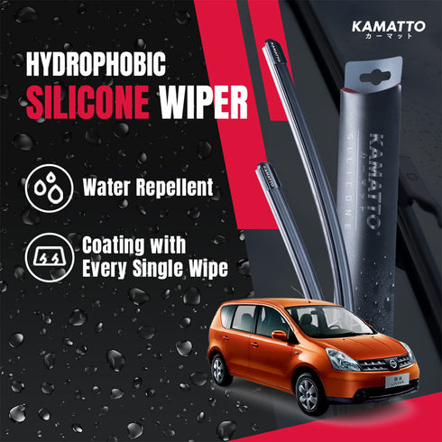Kamatto Wiper Nissan Grand Livina (2007-2010) Hydrophobic Silicone Water Repelling Coating
