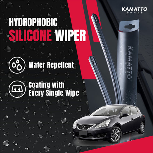 Kamatto Wiper Nissan Pulsar C12 (2013-2016) Hydrophobic Silicone Water Repelling Coating