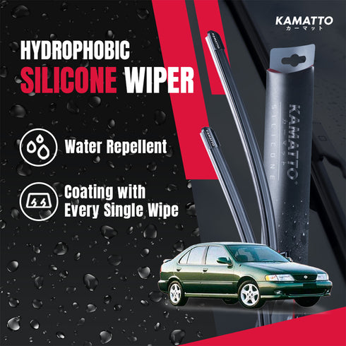 Kamatto Wiper Nissan Sentra B14 (1995-1999) Hydrophobic Silicone Water Repelling Coating