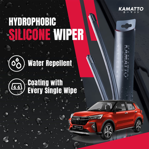 Kamatto Wiper Perodua Ativa (2021-Present) Hydrophobic Silicone Water Repelling Coating