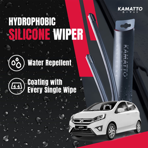 Kamatto Wiper Perodua Axia (2014-Present) Hydrophobic Silicone Water Repelling Coating