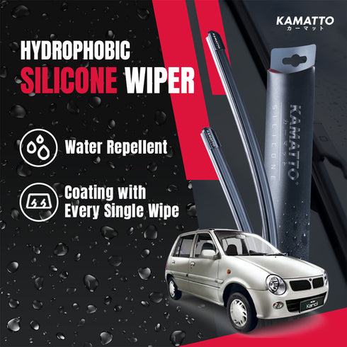 Kamatto Wiper Perodua Kancil (2003-2007) Hydrophobic Silicone Water Repelling Coating