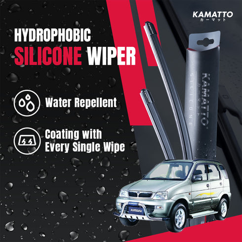 Kamatto Wiper Perodua Kembara (1998-2006) Hydrophobic Silicone Water Repelling Coating