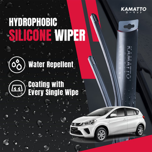 Kamatto Wiper Perodua Myvi (2017-Present) Hydrophobic Silicone Water Repelling Coating