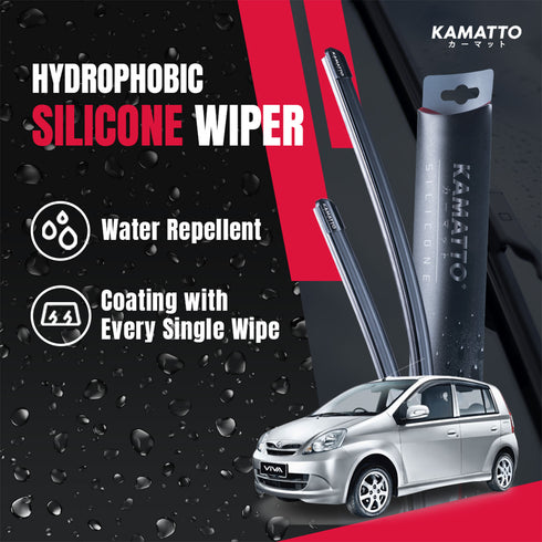 Kamatto Wiper Perodua Viva Elite (2007-2014) Hydrophobic Silicone Water Repelling Coating