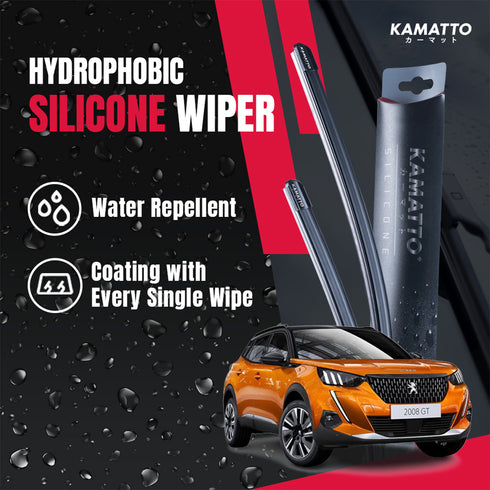 Kamatto Wiper Peugeot 2008 P24 (2022-Present) Hydrophobic Silicone Water Repelling Coating