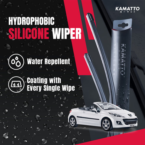 Kamatto Wiper Peugeot 207CC CBU (2006-2014) Hydrophobic Silicone Water Repelling Coating