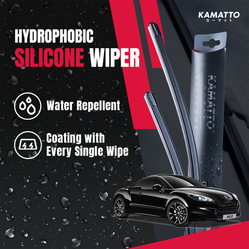 Kamatto Wiper Peugeot RCZ (2009-2015) Hydrophobic Silicone Water Repelling Coating