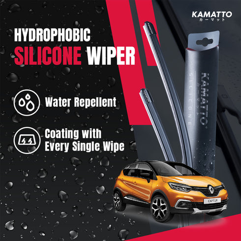 Kamatto Wiper Renault Captur J5 (2013-2019) Hydrophobic Silicone Water Repelling Coating