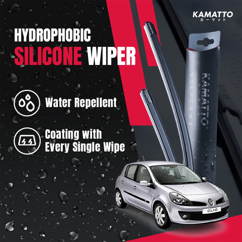 Kamatto Wiper Renault Clio III (2005-2012) Hydrophobic Silicone Water Repelling Coating