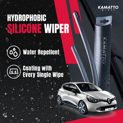Kamatto Wiper Renault Clio IV (2012-2020) Hydrophobic Silicone Water Repelling Coating
