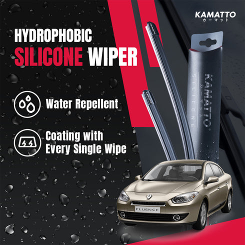 Kamatto Wiper Renault Fluence L38 (2009-2020) Hydrophobic Silicone Water Repelling Coating