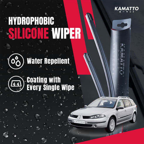 Kamatto Wiper Renault Laguna MK2 (2001-2007) Hydrophobic Silicone Water Repelling Coating