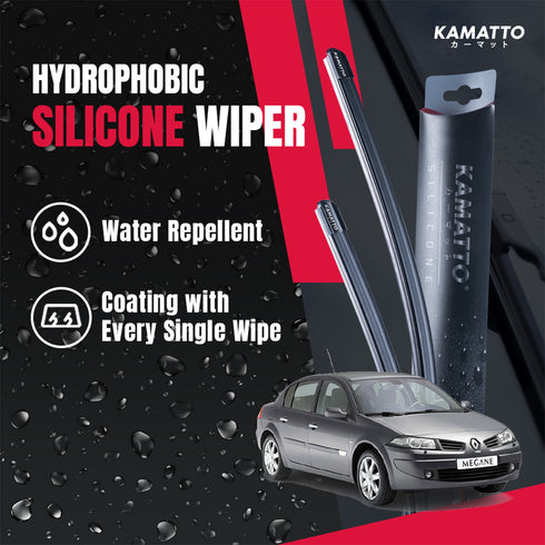 Kamatto Wiper Renault Megane (2003-2006) Hydrophobic Silicone Water Repelling Coating