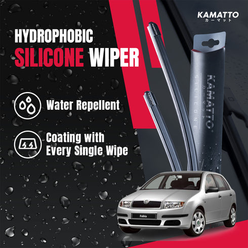 Kamatto Wiper Skoda Fabia (1999-2007) Hydrophobic Silicone Water Repelling Coating