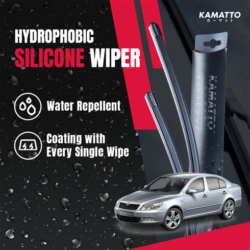 Kamatto Wiper Skoda Octavia MK2 (2004-2012) Hydrophobic Silicone Water Repelling Coating