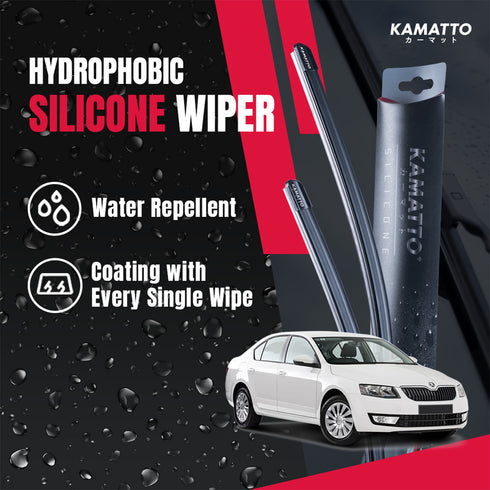 Kamatto Wiper Skoda Octavia MK3 Sedan (2012-2019) Hydrophobic Silicone Water Repelling Coating