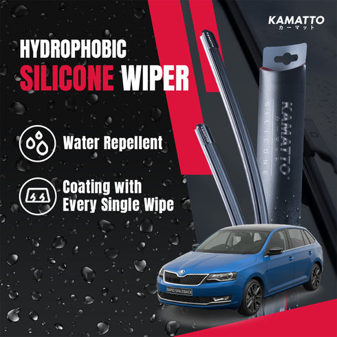 Kamatto Wiper Skoda Rapid Spaceback (2018-Present) Hydrophobic Silicone Water Repelling Coating