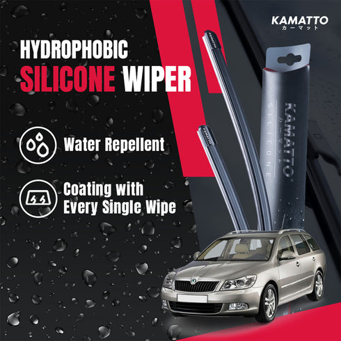 Kamatto Wiper Skoda Superb Combi (2008-2015) Hydrophobic Silicone Water Repelling Coating