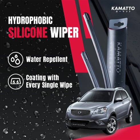 Kamatto Wiper Ssangyong Actyon D20T (2012-2019) Hydrophobic Silicone Water Repelling Coating