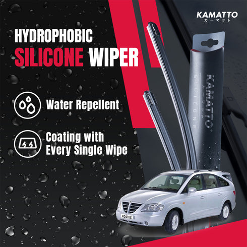 Kamatto Wiper Ssangyong Stavic (2004-2013) Hydrophobic Silicone Water Repelling Coating