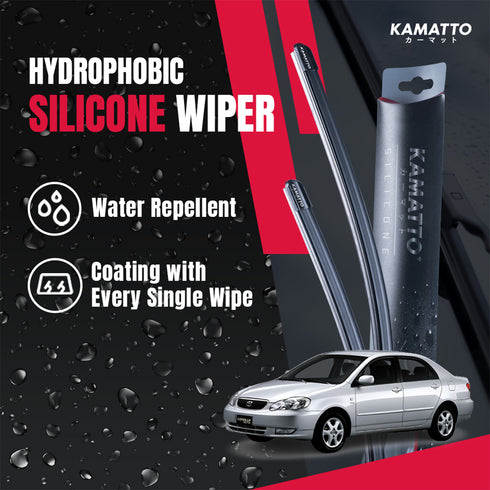 Kamatto Wiper Toyota Corolla Altis E120 (2001-2008) Hydrophobic Silicone Water Repelling Coating