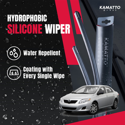 Kamatto Wiper Toyota Corolla Altis E140 (2008-2013) Hydrophobic Silicone Water Repelling Coating