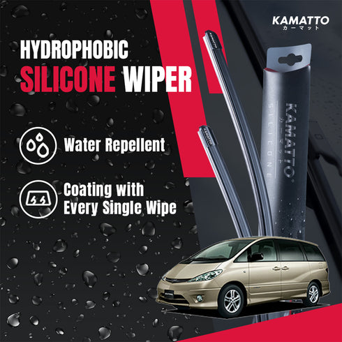 Kamatto Wiper Toyota Estima ACR30 (2000-2006) (Big Hook) Hydrophobic Silicone Water Repelling Coating