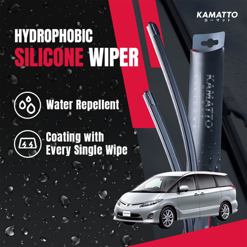 Kamatto Wiper Toyota Estima ACR50 (2005-2015) Hydrophobic Silicone Water Repelling Coating