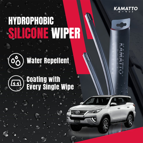 Kamatto Wiper Toyota Fortuner (2016-Present) Hydrophobic Silicone Water Repelling Coating
