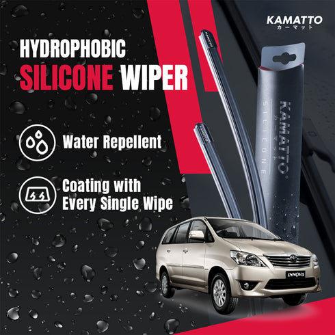 Kamatto Wiper Toyota Innova AN40 (2004-2017) Hydrophobic Silicone Water Repelling Coating