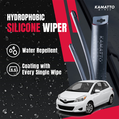 Kamatto Wiper Toyota Yaris 2013-2018 Hydrophobic Silicone Water Repelling Coating