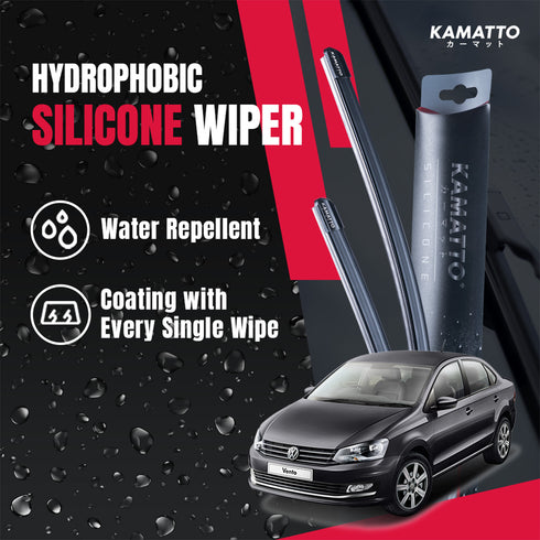 Kamatto Wiper Volkswagen Vento (2016-2022) Hydrophobic Silicone Water Repelling Coating