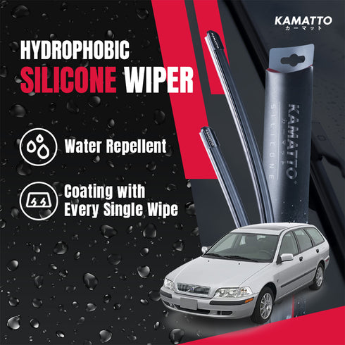 Kamatto Wiper Volvo V40 1996-2004 Hydrophobic Silicone Water Repelling Coating