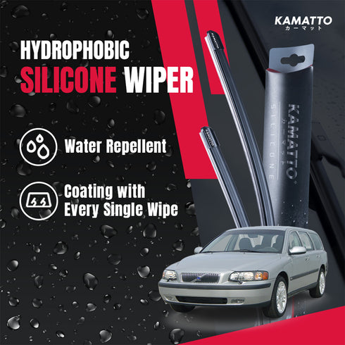 Kamatto Wiper Volvo V70 2004-2007 Hydrophobic Silicone Water Repelling Coating
