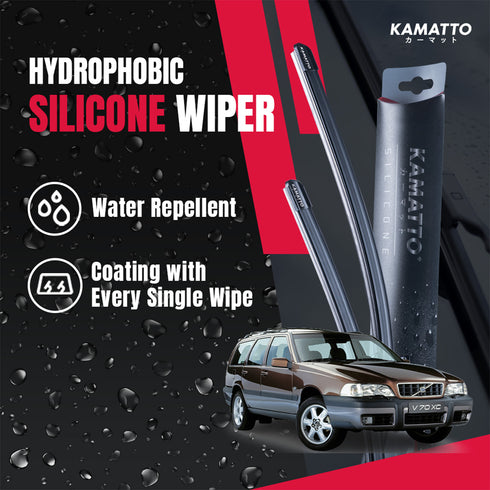 Kamatto Wiper Volvo XC70 2000-2004 Hydrophobic Silicone Water Repelling Coating