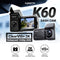 [FREE WIRE KIT] Kamatto Dashcam K60 2K 1440P Ultra HD WIFI APP Parking Surveillance With Screen