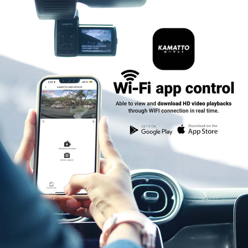 [FREE WIRE KIT] Kamatto Dashcam K60 2K 1440P Ultra HD WIFI APP Parking Surveillance With Screen