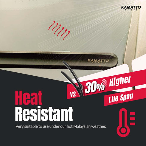Kamatto Wiper Toyota Camry XV70 (2018-Present) Hydrophobic Silicone Water Repelling Coating