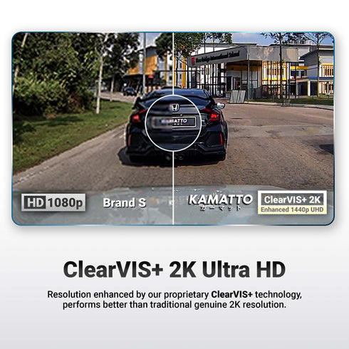 [FREE WIRE KIT] Kamatto Dashcam K60 2K 1440P Ultra HD WIFI APP Parking Surveillance With Screen