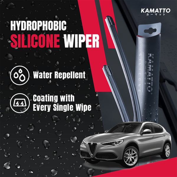 Kamatto Wiper Alfa Romeo Stelvio (2017-Present) Hydrophobic Silicone Water Repelling Coating