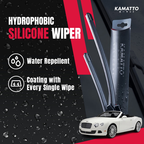 Kamatto Wiper Bentley Continental GT Convertible GTC (2006-2011) Hydrophobic Silicone Water Repelling Coating