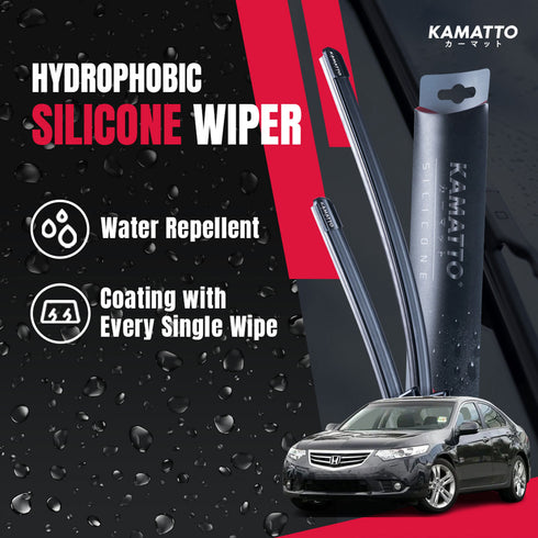 Kamatto Wiper Honda Accord Euro S (2008-2013) Hydrophobic Silicone Water Repelling Coating